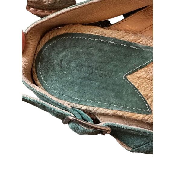 Paul Andrew Green Suede Rattan Sandals - Picture 9 of 11